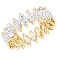 Marquise Cut Diamond 14K Yellow Gold Eternity Band Ring