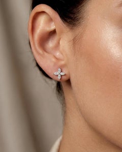 Marquise Cut Flower Shaped Earrings 925 Sterling Silver Moissanite Earrings Gift