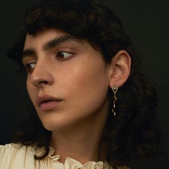 Marquise Cut Green Amethyst Enamel 18K Rose Gold Pipa Earrings