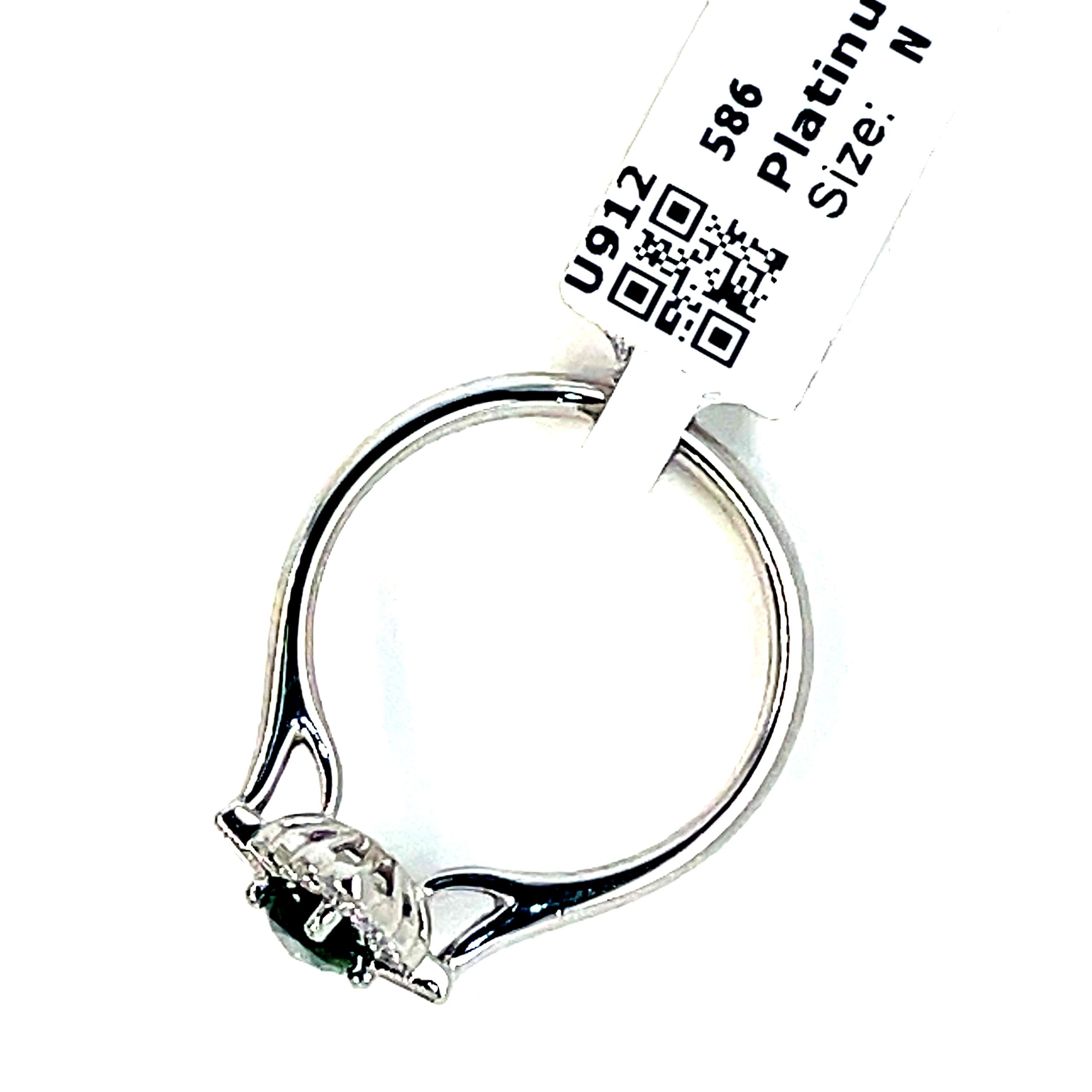Marquise Cut Green Sapphire Halo Diamond Ring For Sale 2