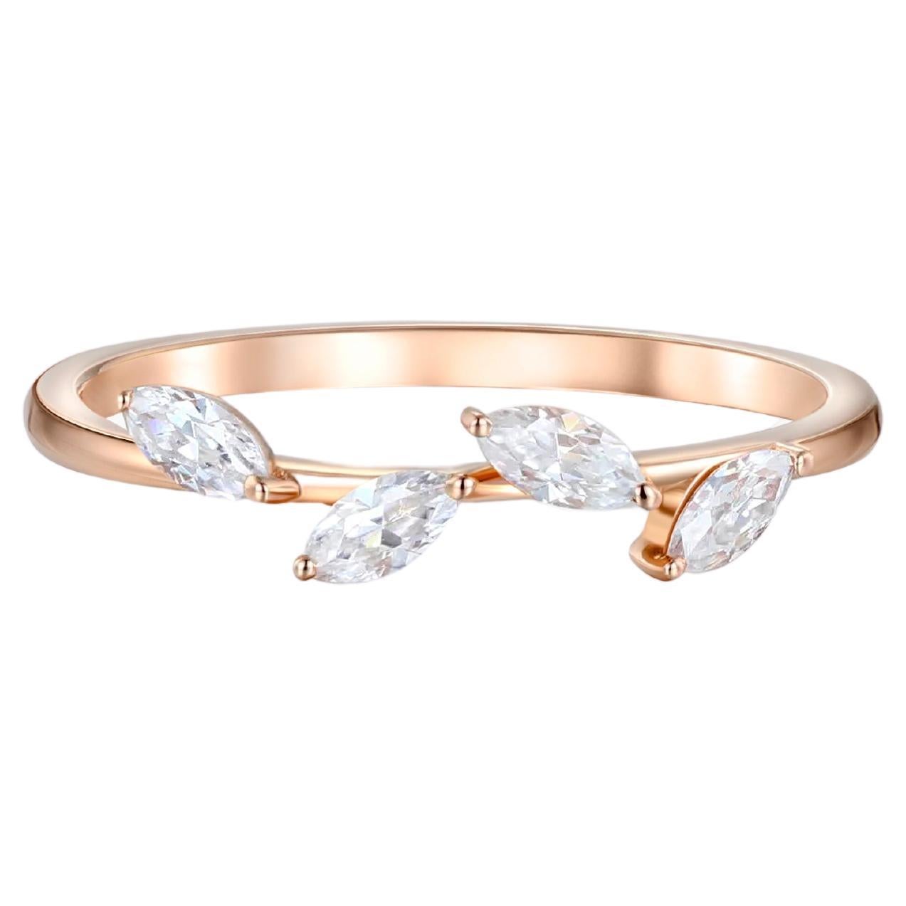 Marquise Cut Moissanite Engagement 14k gold Ring.