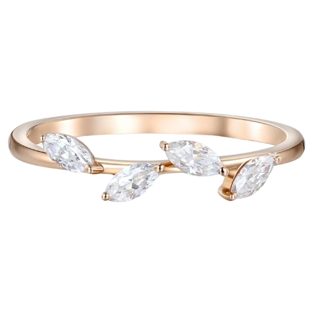 Marquise Cut Moissanite Engagement 14k gold Ring