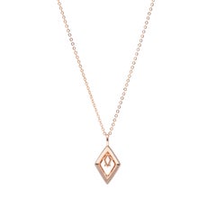 Marquise Cut Morganite Enamel 18K Rose Gold Hayden Necklace
