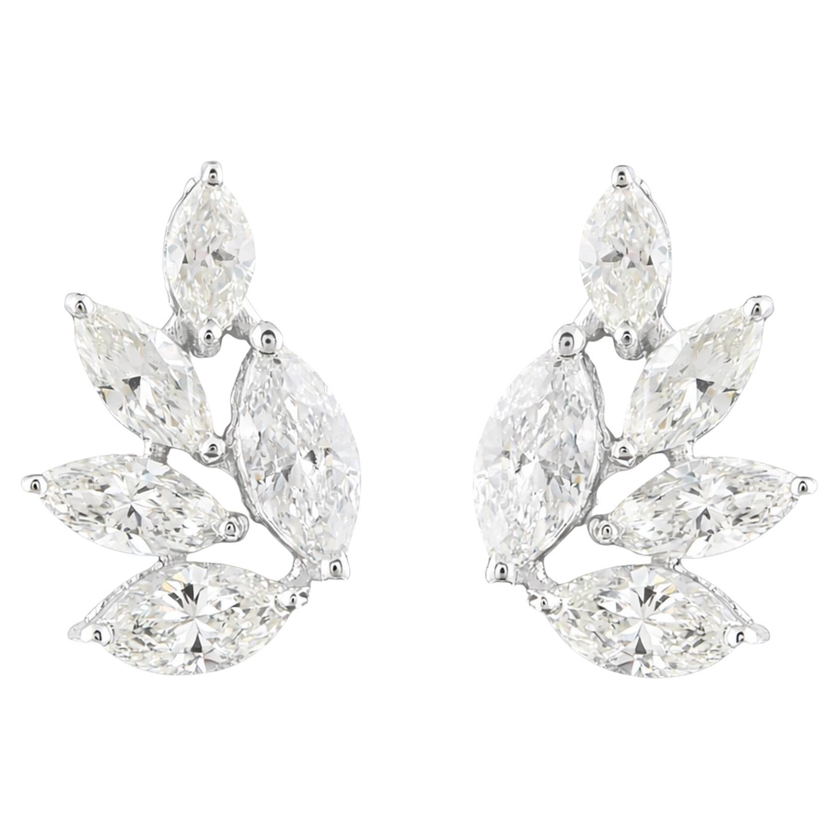 14k White Gold Diamond Earrings 0.97 Ct SI-HI – Elegant Studs for Women