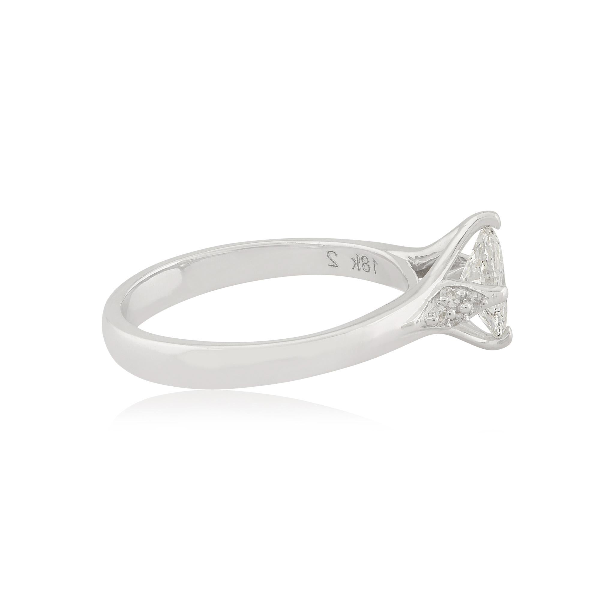 En vente :  Marquise Cut SI/H 0.65Ct Diamond Dainty Anniversary Ring 14k White Gold 5