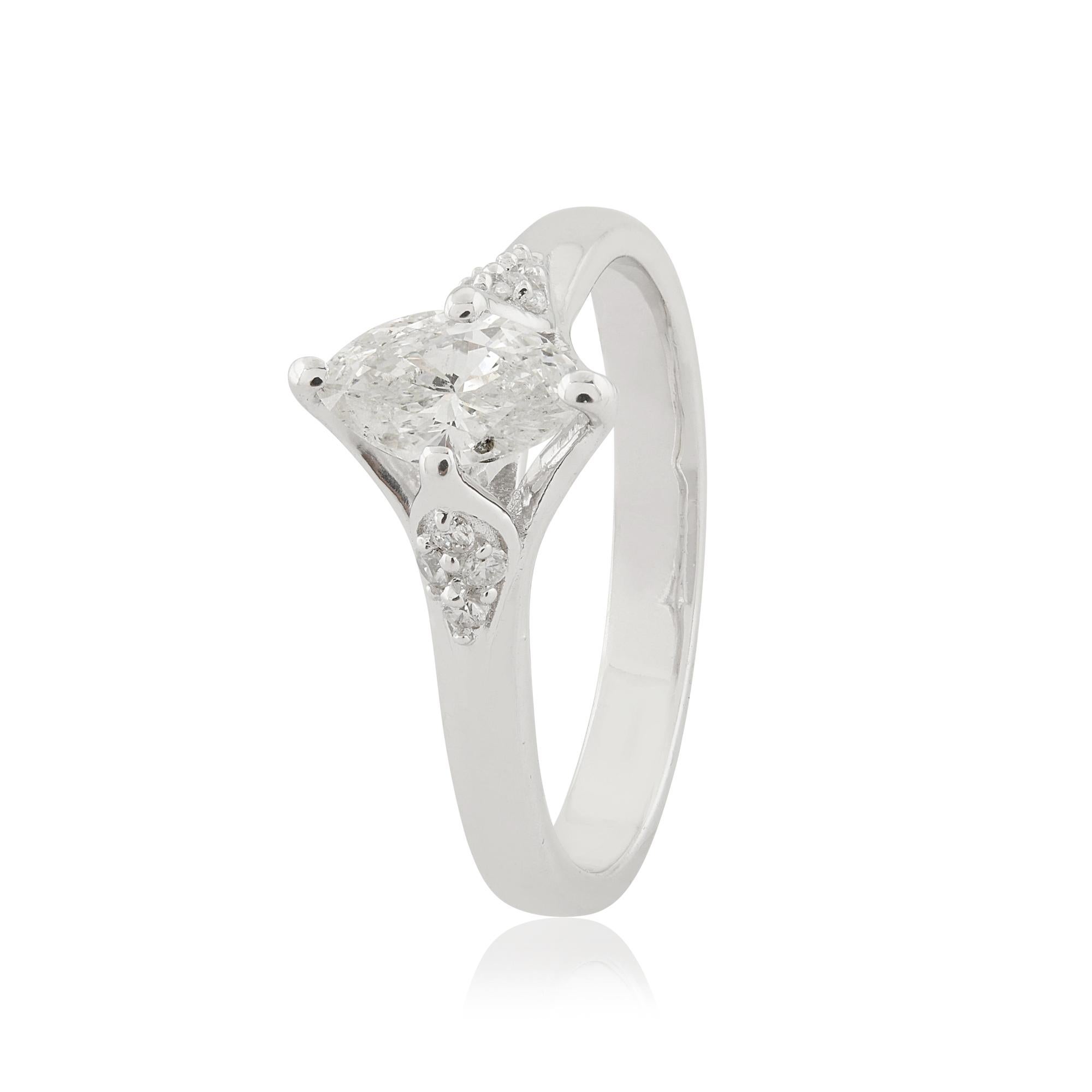 En vente :  Marquise Cut SI/H 0.65Ct Diamond Dainty Anniversary Ring 14k White Gold 6