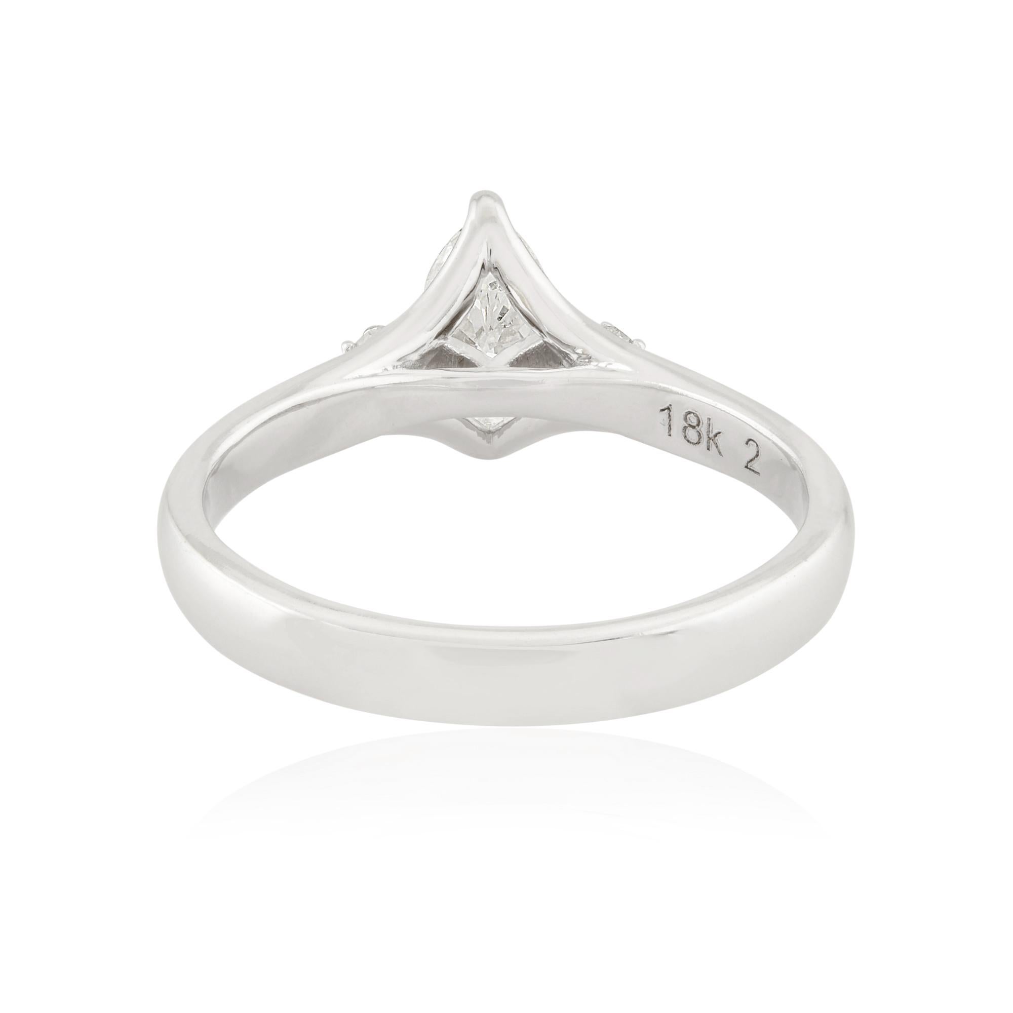 En vente :  Marquise Cut SI/H 0.65Ct Diamond Dainty Anniversary Ring 14k White Gold 8