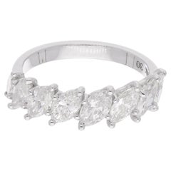 Marquiseschliff SI/H 2,00Kt Naturdiamant Halbe Ewigkeit Band Ring 14k Weißgold