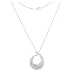 Collana con ciondolo a grappolo di diamanti con taglio marquise SI/H Gioielli in oro bianco 14k