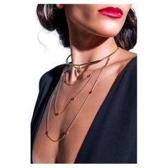 RODOLITES Collier ras du cou en or jaune et diamants