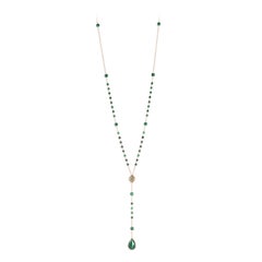 MALACHITES Collana in oro rosa con diamanti e peridoto