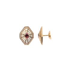 RHODOLITES Diamond Rose Gold Earrings