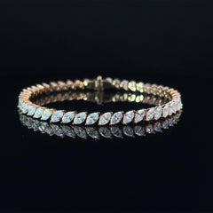 Marquise Diagonal Diamond Bracelet in 18K Rose Gold (8.31ct VVS) by Arnav