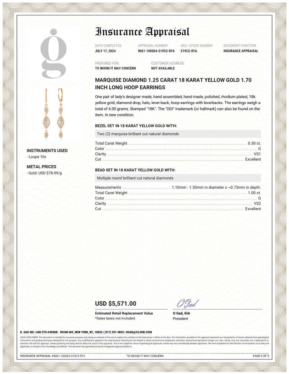 Voici nos exquises boucles d'oreilles en or jaune 18 carats et diamants, conçues pour captiver par leur élégance intemporelle et leur superbe savoir-faire. Ces boucles d'oreilles présentent deux magnifiques diamants taille marquise, pesant chacun