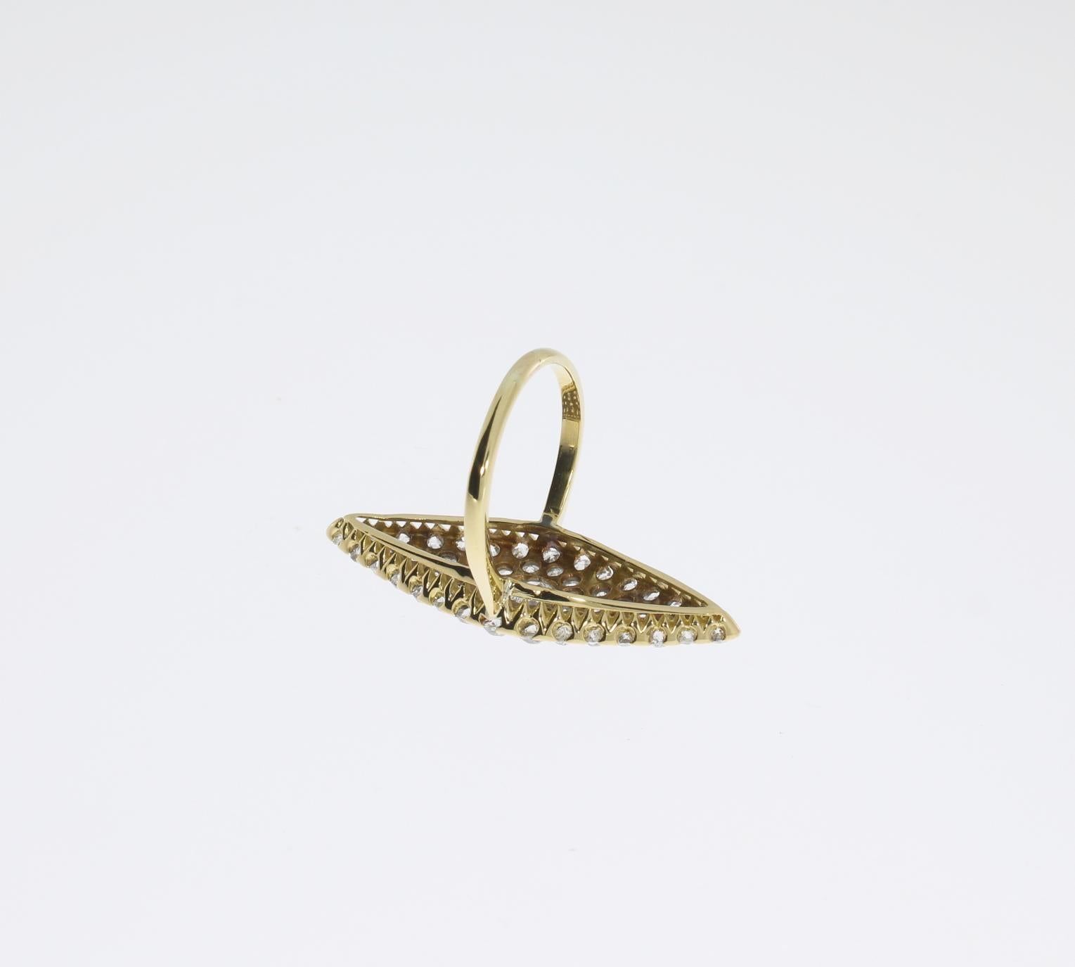 Victorian Marquise Diamond Gold Ring For Sale