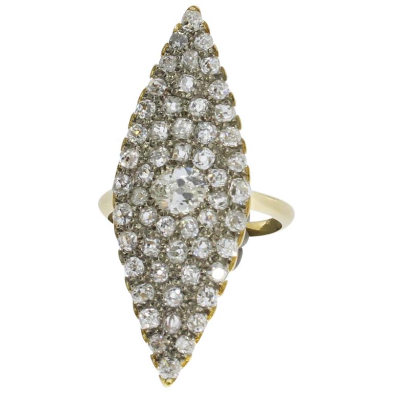 Marquise Diamond Gold Ring For Sale