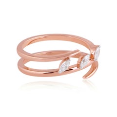 Marquise Diamond 14 Karat Gold Spiral Ring