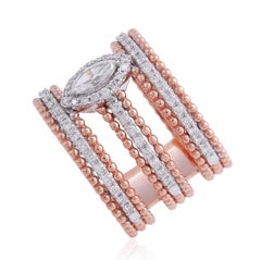 Marquise Diamond 18 Karat Rose Gold Ring