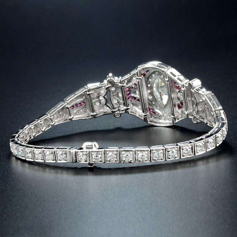 Marquise Cut Marquise Diamond 2.50 Carat Ruby Diamond Bracelet