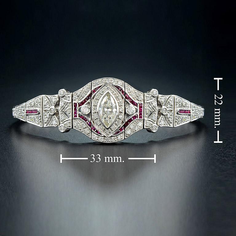 Marquise Diamond 2.50 Carat Ruby Diamond Bracelet 3