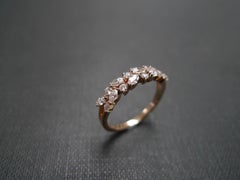 Marquise Diamond and Round Brilliant Cut Diamond Wedding Ring in 18k Rose Gold