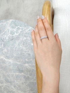 Marquise Diamond and Round Brilliant Cut Diamond Wedding Ring in 18K White Gold