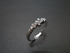 Marquise Diamond and Round Brilliant Diamond Wedding Ring in 18k White Gold