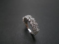 Marquise Diamond and Round Diamonds Half Eternity Wedding Band in 18K White Gold