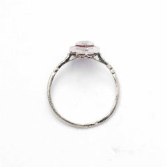 Marquise diamond and ruby platinum ring