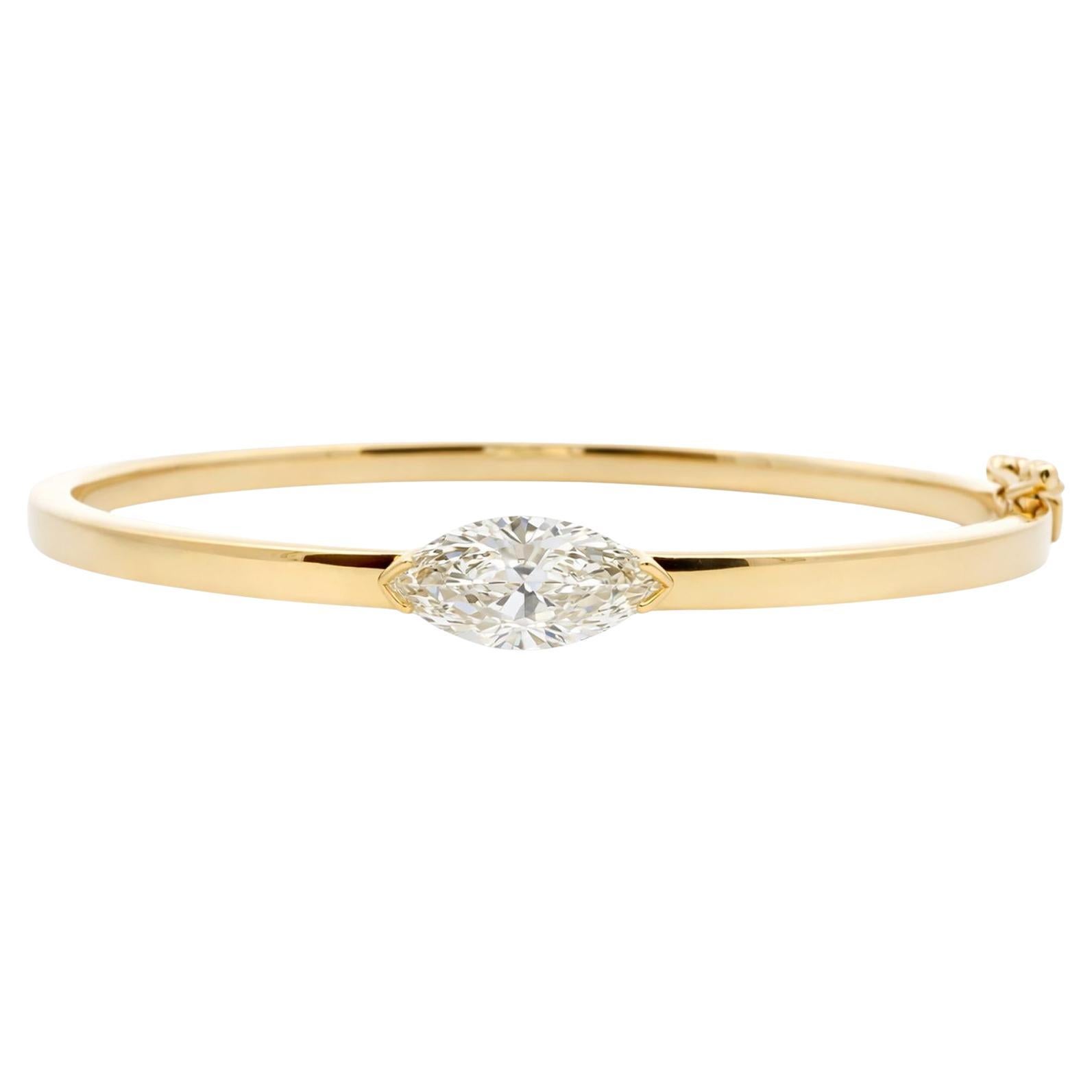 Marquise Diamond Bangle Bracelet