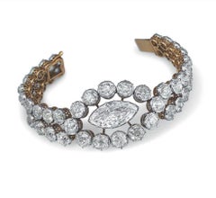 Marquise Diamond Bracelet 18 Karat Yellow Gold