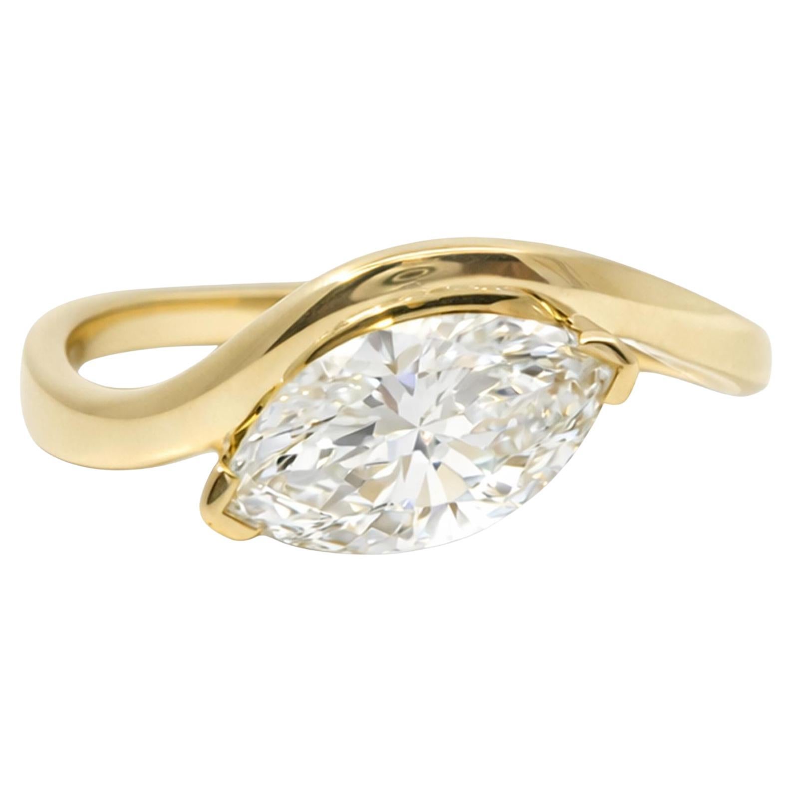 Marquise Diamant Bypass Ring