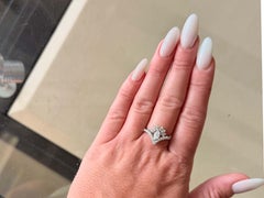 Marquise Diamond Center V Shaped Diamond Ring 14K White Gold