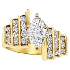 Marquise Diamond Center with Diamond Accents Engagement Ring