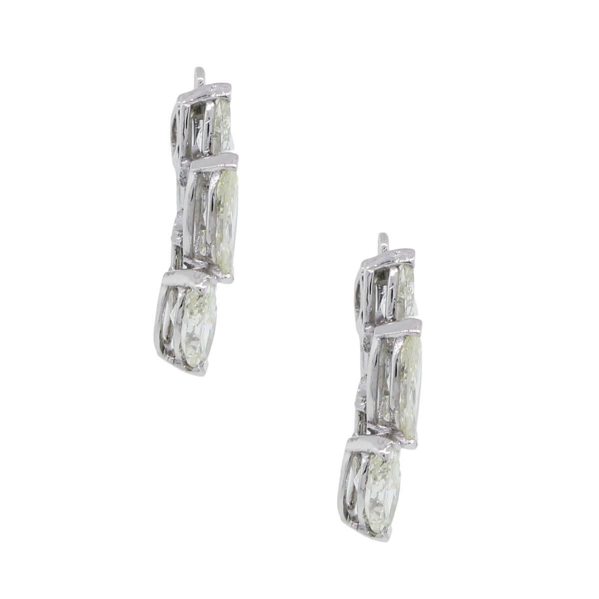 Marquise Cut Marquise Diamond Cluster Earring Jackets