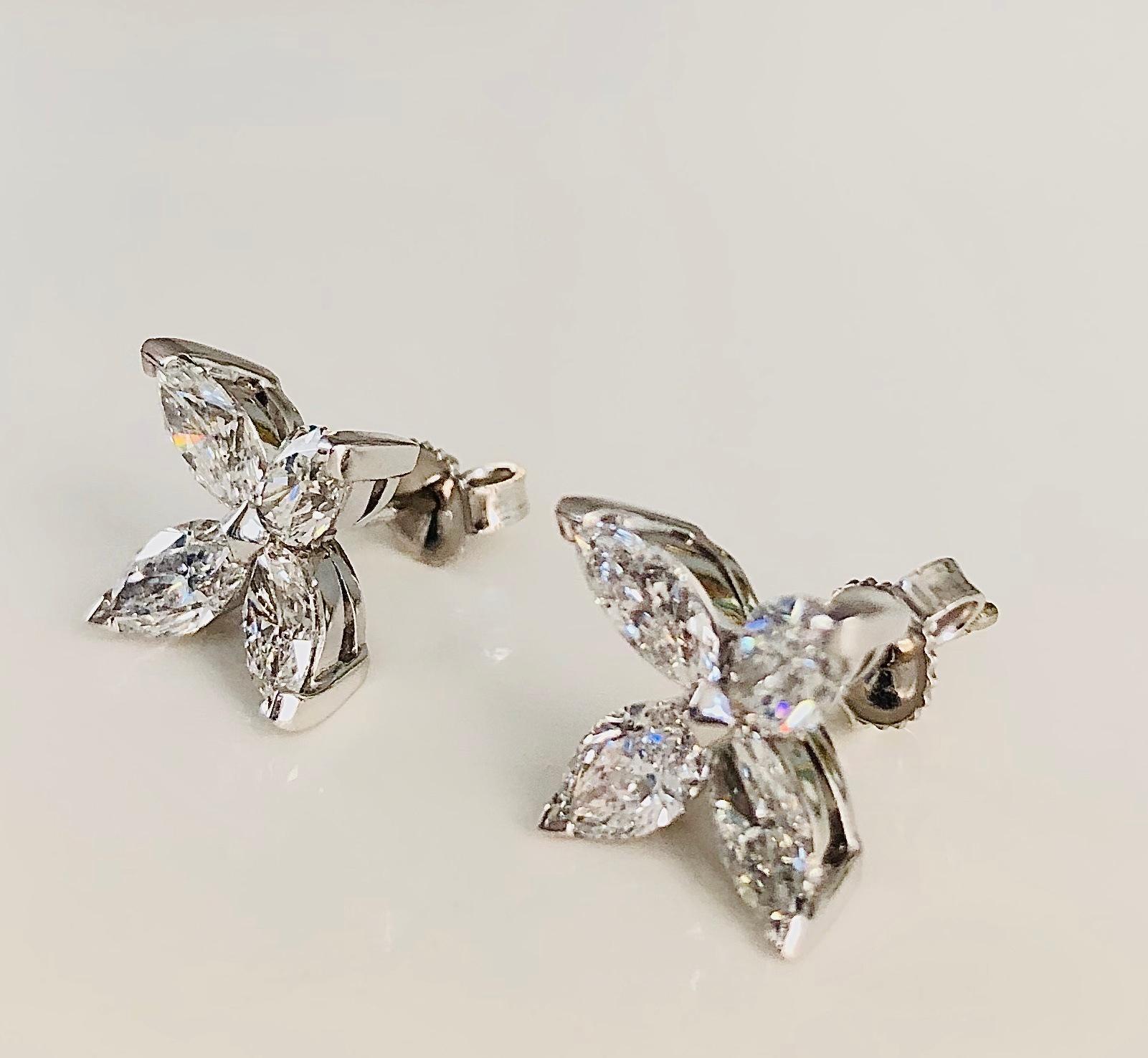 Marquise Cut Marquise Diamond Earrings For Sale