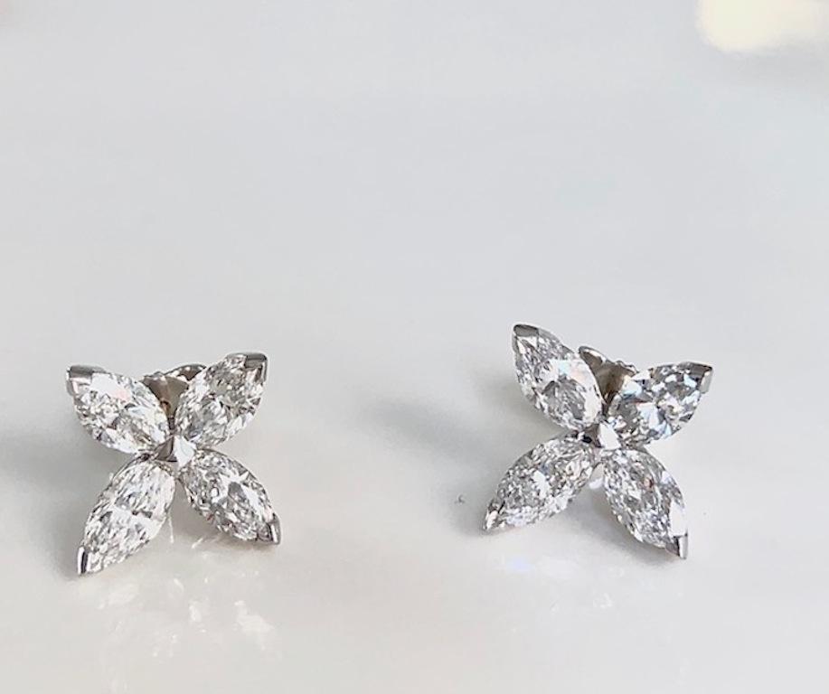 Marquise Diamond Earrings In New Condition For Sale In New York, NY