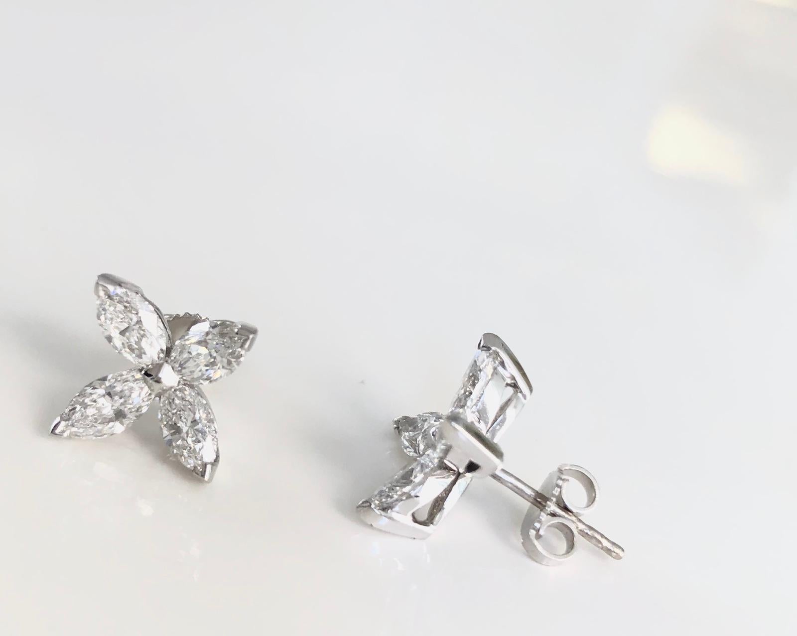Women's Marquise Diamond Earrings For Sale