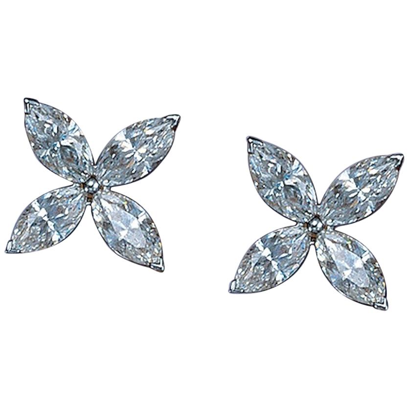 Marquise Diamond Earrings For Sale