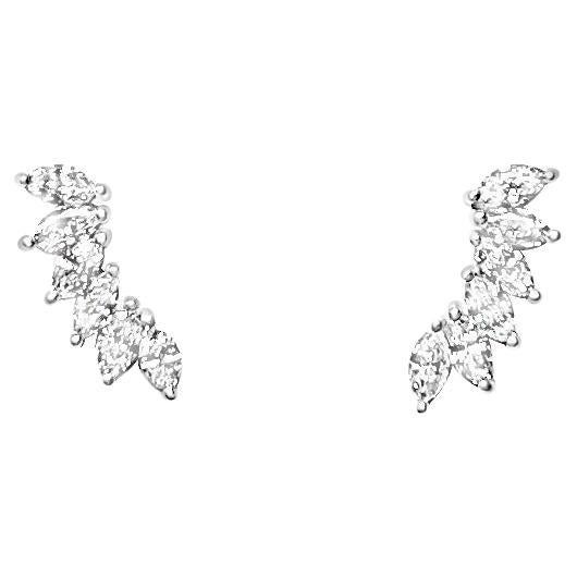 Marquise diamond earrings For Sale