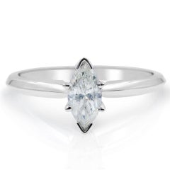 Marquise Diamond Engagement Ring 0.51ct White Gold 