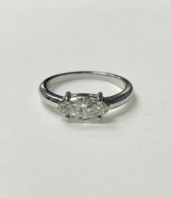 Marquise Diamond Engagement Ring in 18 Karat White Gold