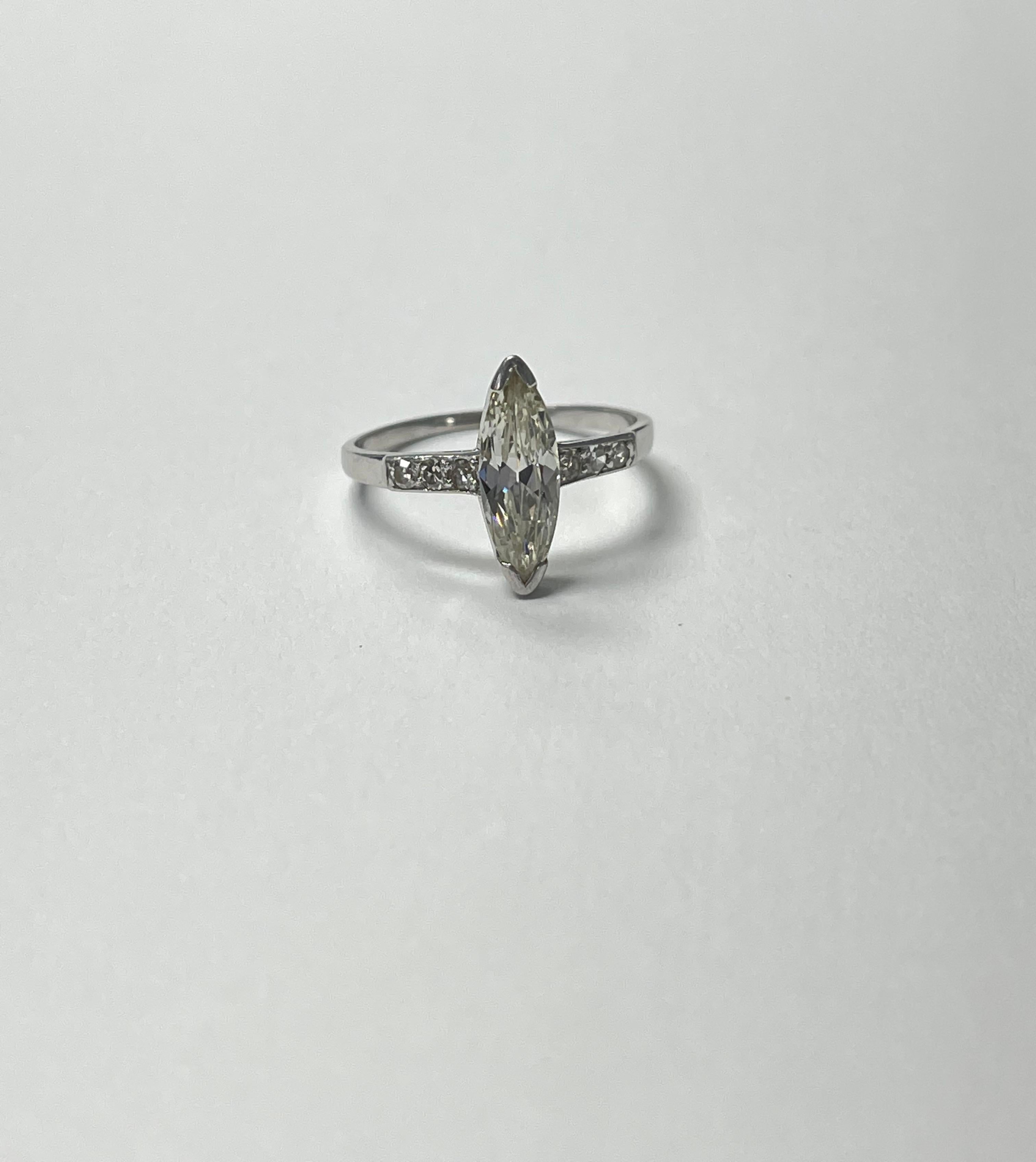 Marquise Diamond Engagement Ring in Platinum 1