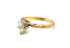Marquise Diamond Engagement Solitaire Ring .56ct GIA Mined 14K Yellow Gold