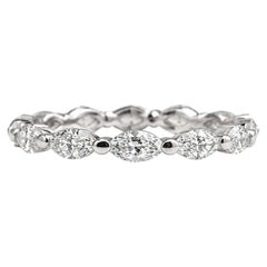 Marquise Diamond Eternity Band Ring in 18K White Gold