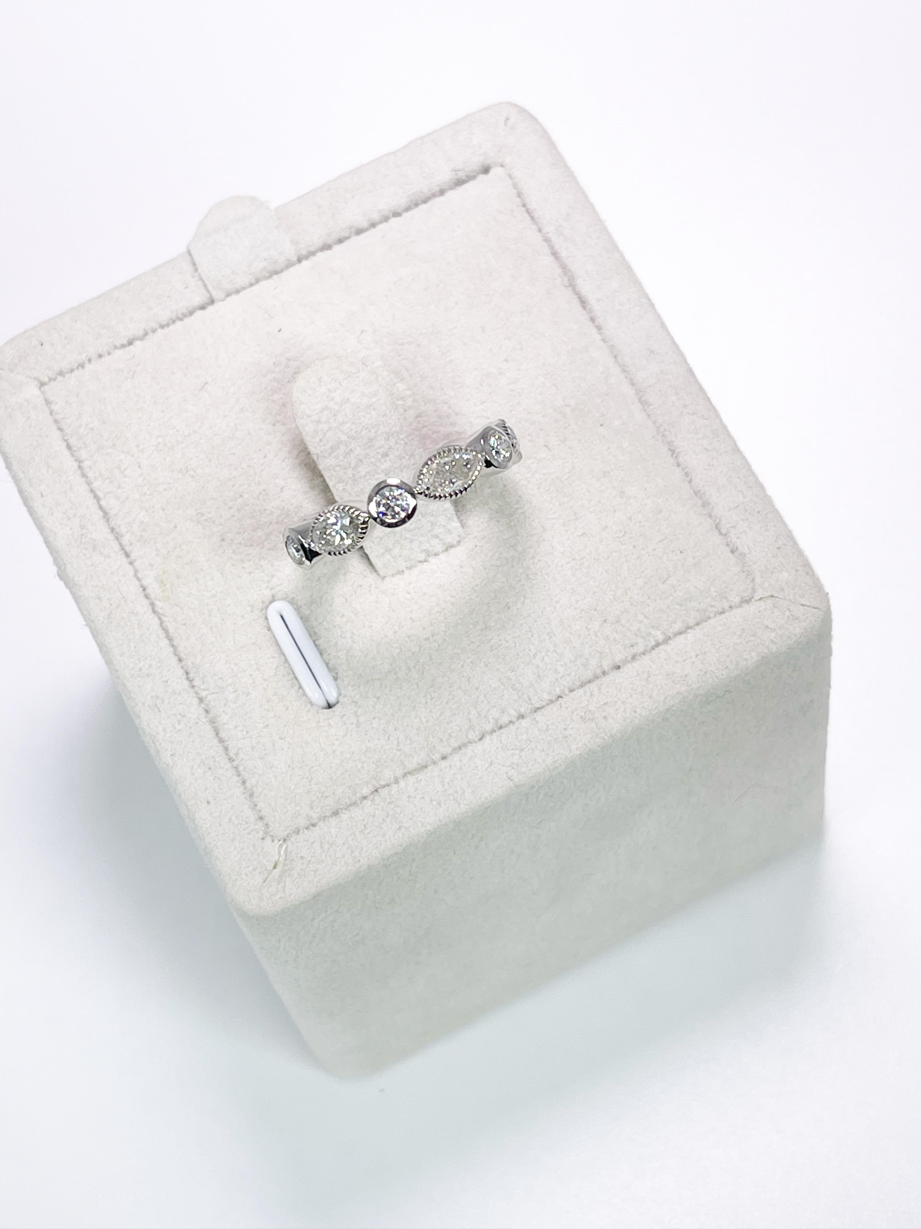 Marquise Diamond Eternity Ring in Platinum 1.50ct In New Condition For Sale In Jupiter, FL