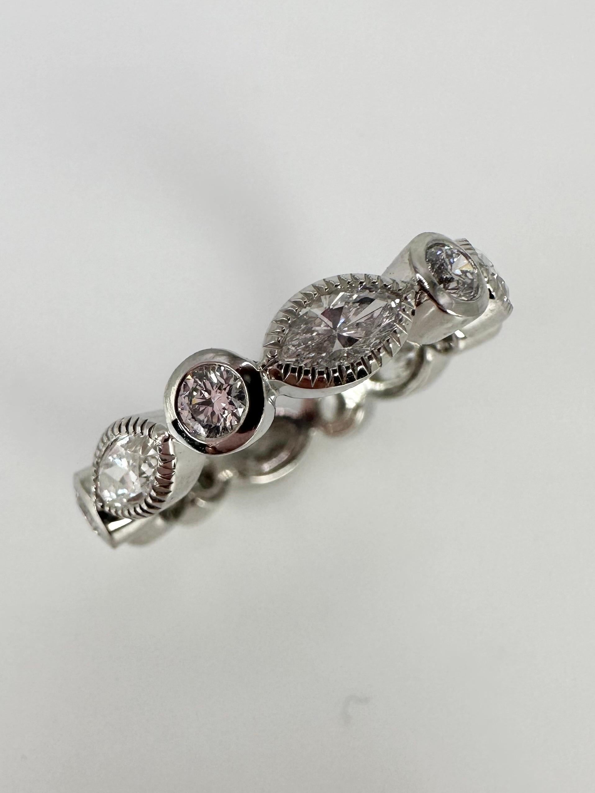 Anillo de eternidad de diamantes marquesa Anillo de diamantes PLATINO 1,7 ct de diamantes grande en Nuevo estado para la venta en Jupiter, FL