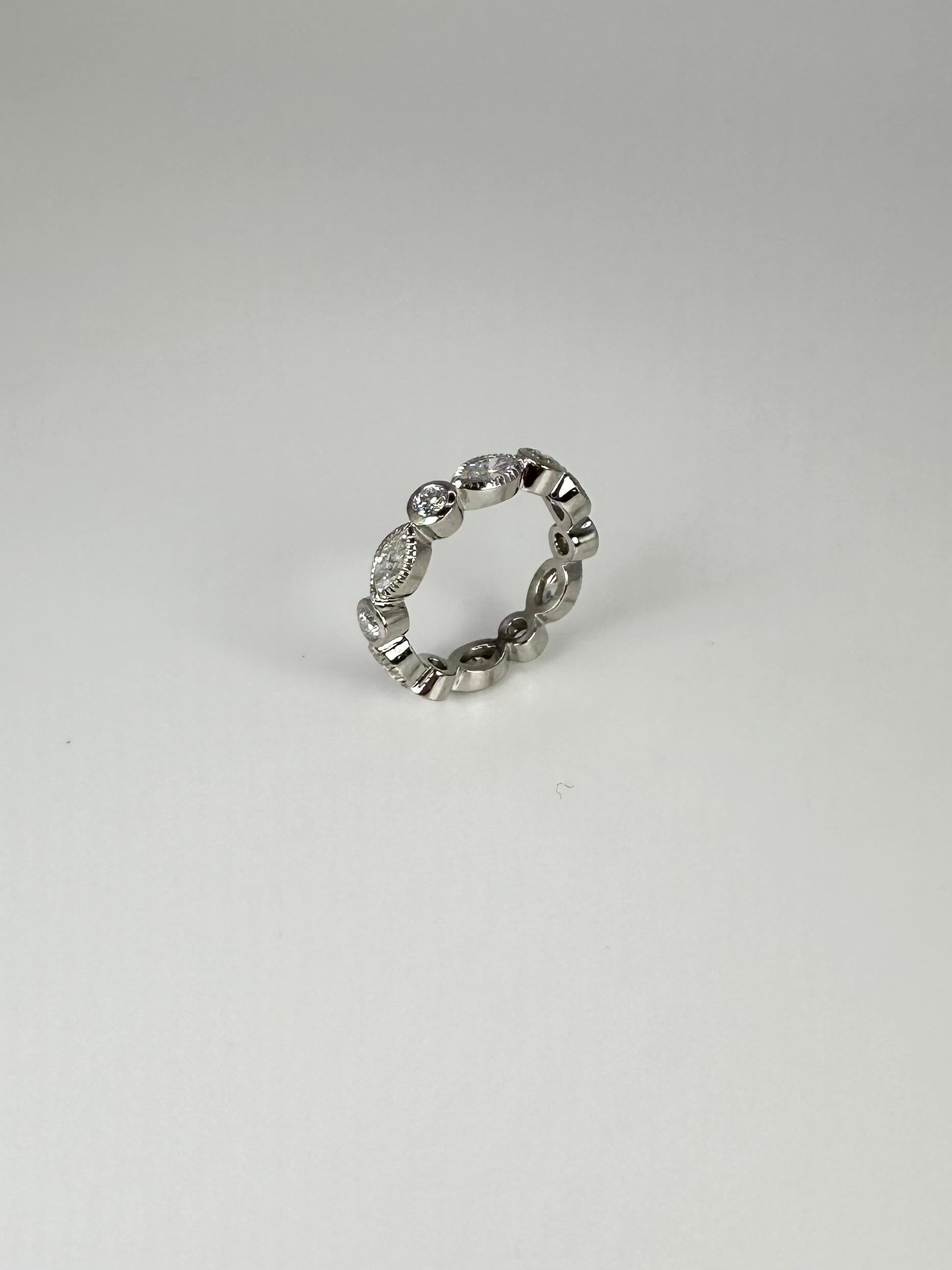Marquise Diamond Eternity Ring Platinum Diamond Ring 1.7ct of Diamonds Large For Sale 1