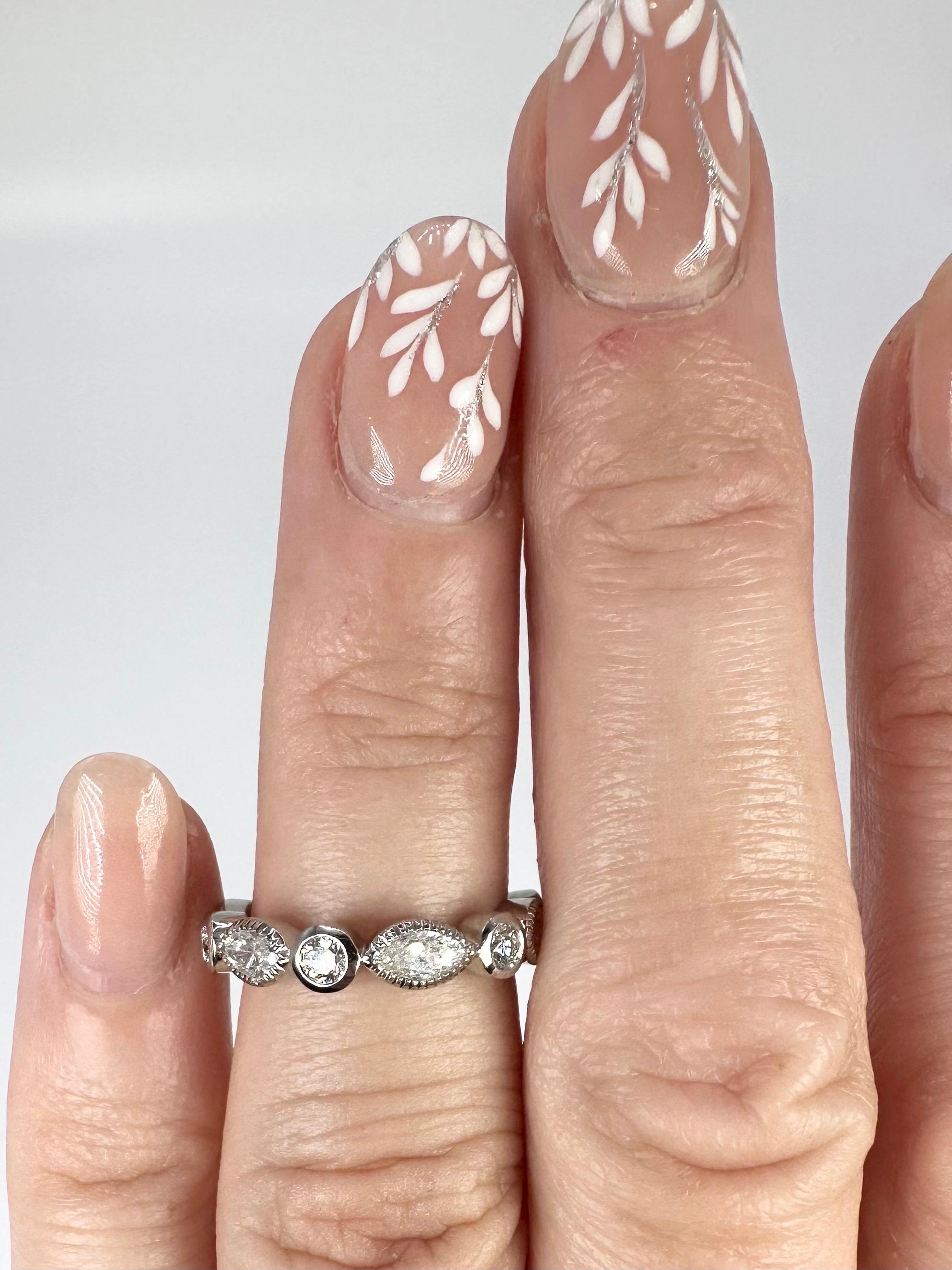 Marquise Diamond Eternity Ring Platinum Diamond Ring 1.7ct of Diamonds Large For Sale 2