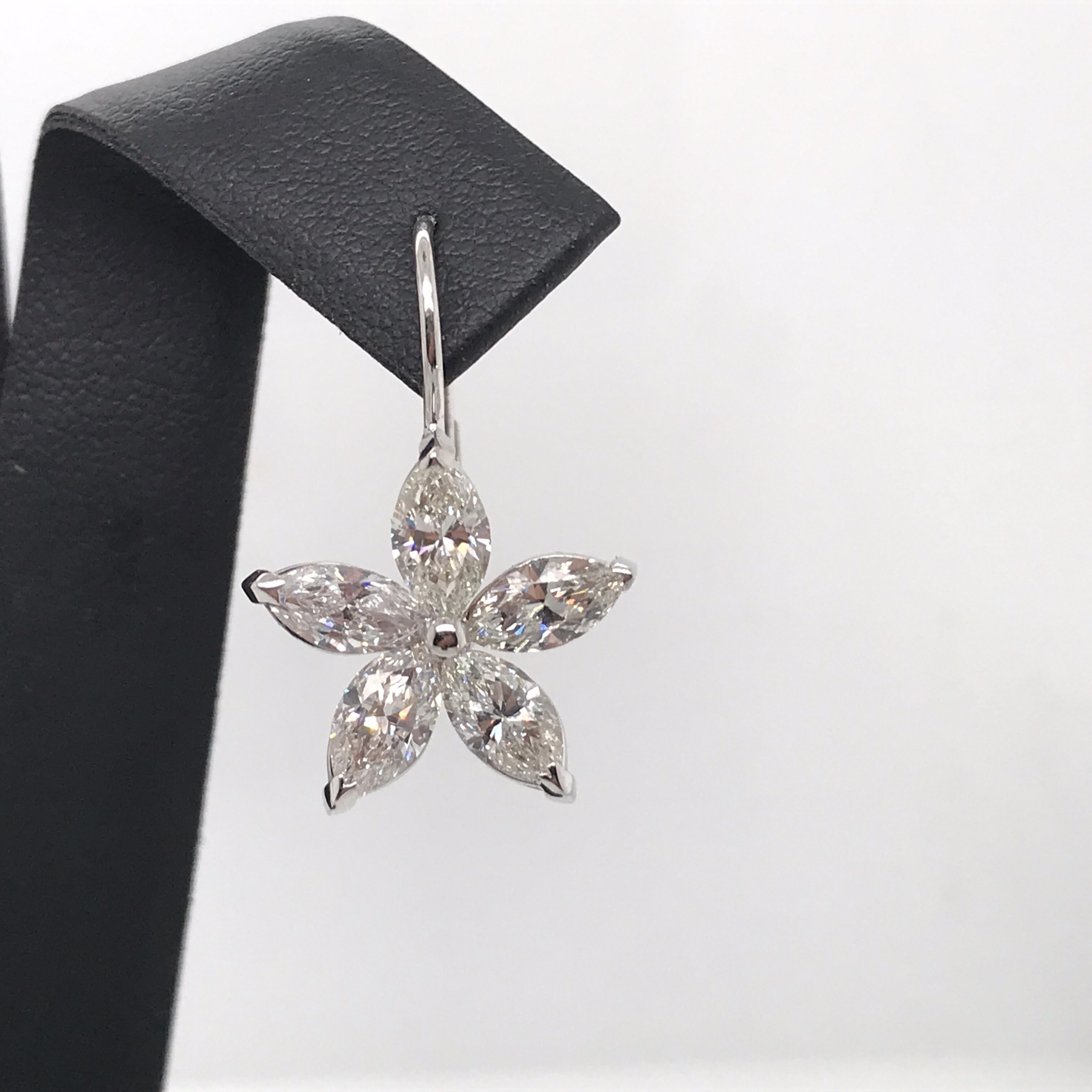 marquise diamond drop earrings